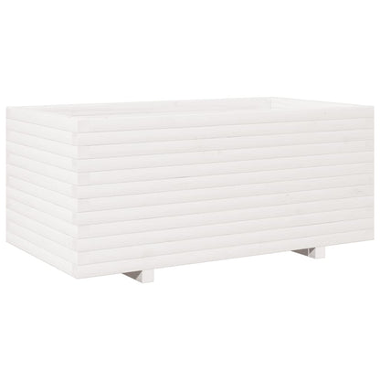 Garden Planter White 110x60x49.5 cm Solid Wood Pine