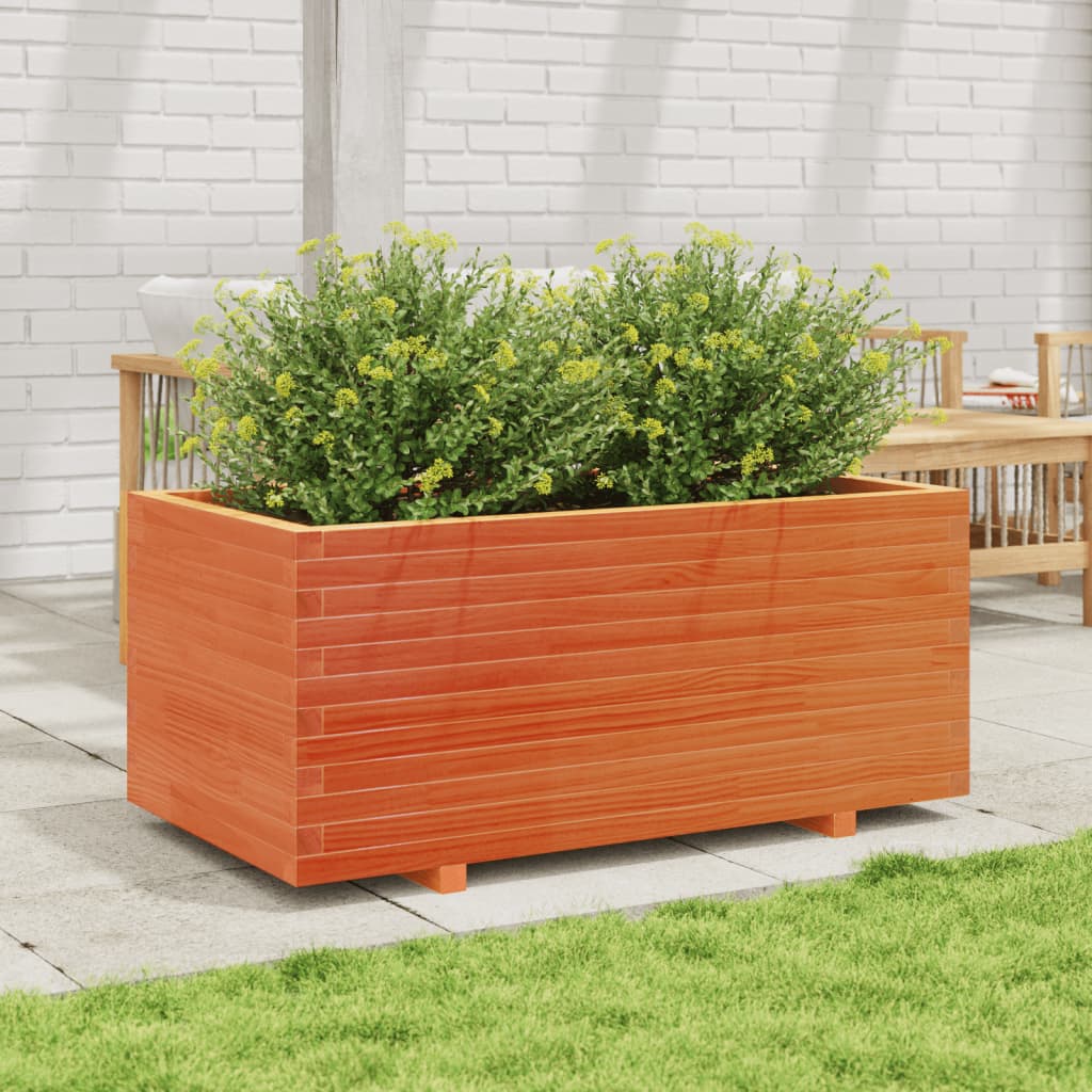 Garden Planter Wax Brown 110x60x49.5 cm Solid Wood Pine