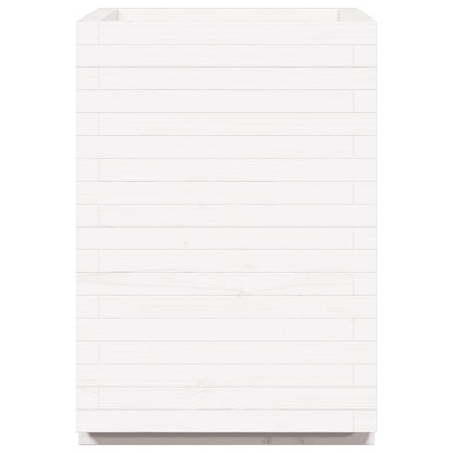 Garden Planter White 50x50x72.5 cm Solid Wood Pine