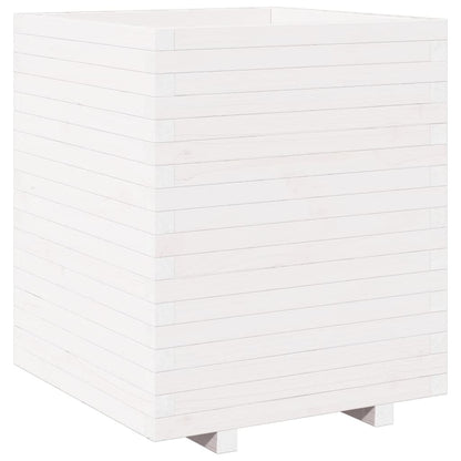 Garden Planter White 60x60x72.5 cm Solid Wood Pine