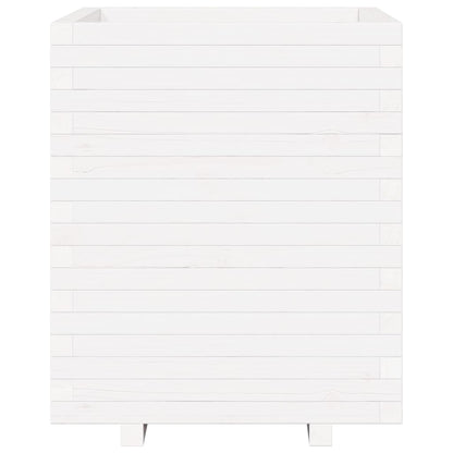 Garden Planter White 60x60x72.5 cm Solid Wood Pine