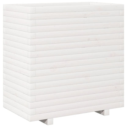 Garden Planter White 70x40x72.5 cm Solid Wood Pine
