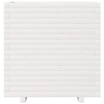 Garden Planter White 70x40x72.5 cm Solid Wood Pine