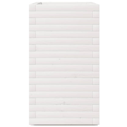 Garden Planter White 70x40x72.5 cm Solid Wood Pine