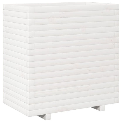 Garden Planter White 70x40x72.5 cm Solid Wood Pine