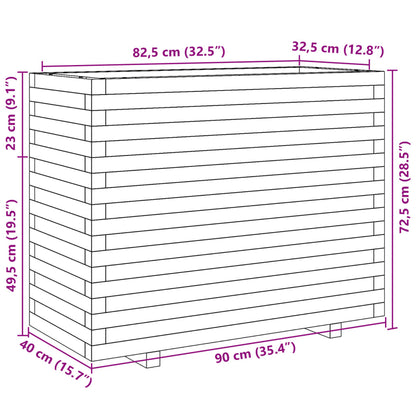 Garden Planter Wax Brown 90x40x72.5 cm Solid Wood Pine