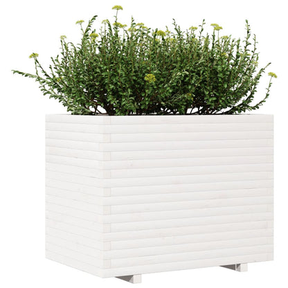 Garden Planter White 90x60x72.5 cm Solid Wood Pine