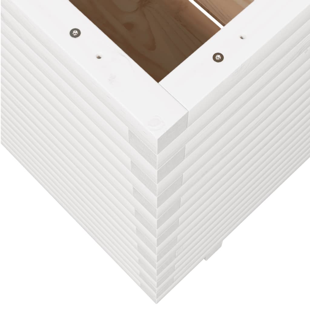 Garden Planter White 90x60x72.5 cm Solid Wood Pine