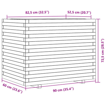 Garden Planter Wax Brown 90x60x72.5 cm Solid Wood Pine