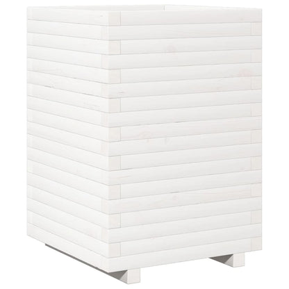 Garden Planter White 50x50x72 cm Solid Wood Pine