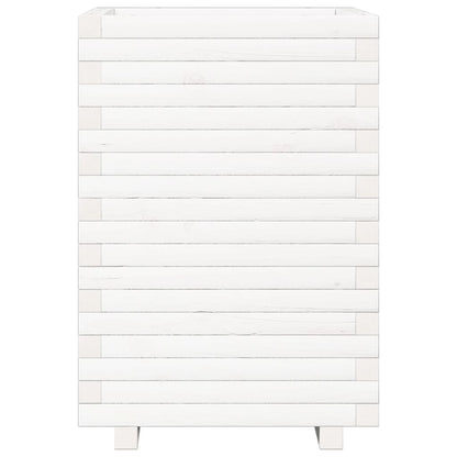 Garden Planter White 50x50x72 cm Solid Wood Pine