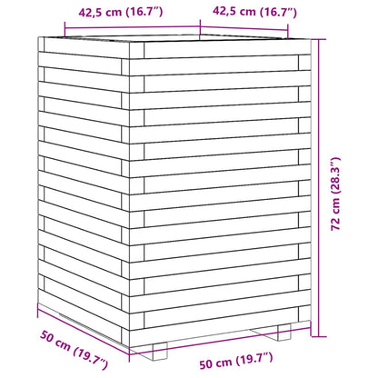 Garden Planter White 50x50x72 cm Solid Wood Pine
