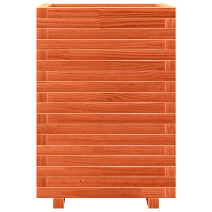 Garden Planter Wax Brown 50x50x72 cm Solid Wood Pine