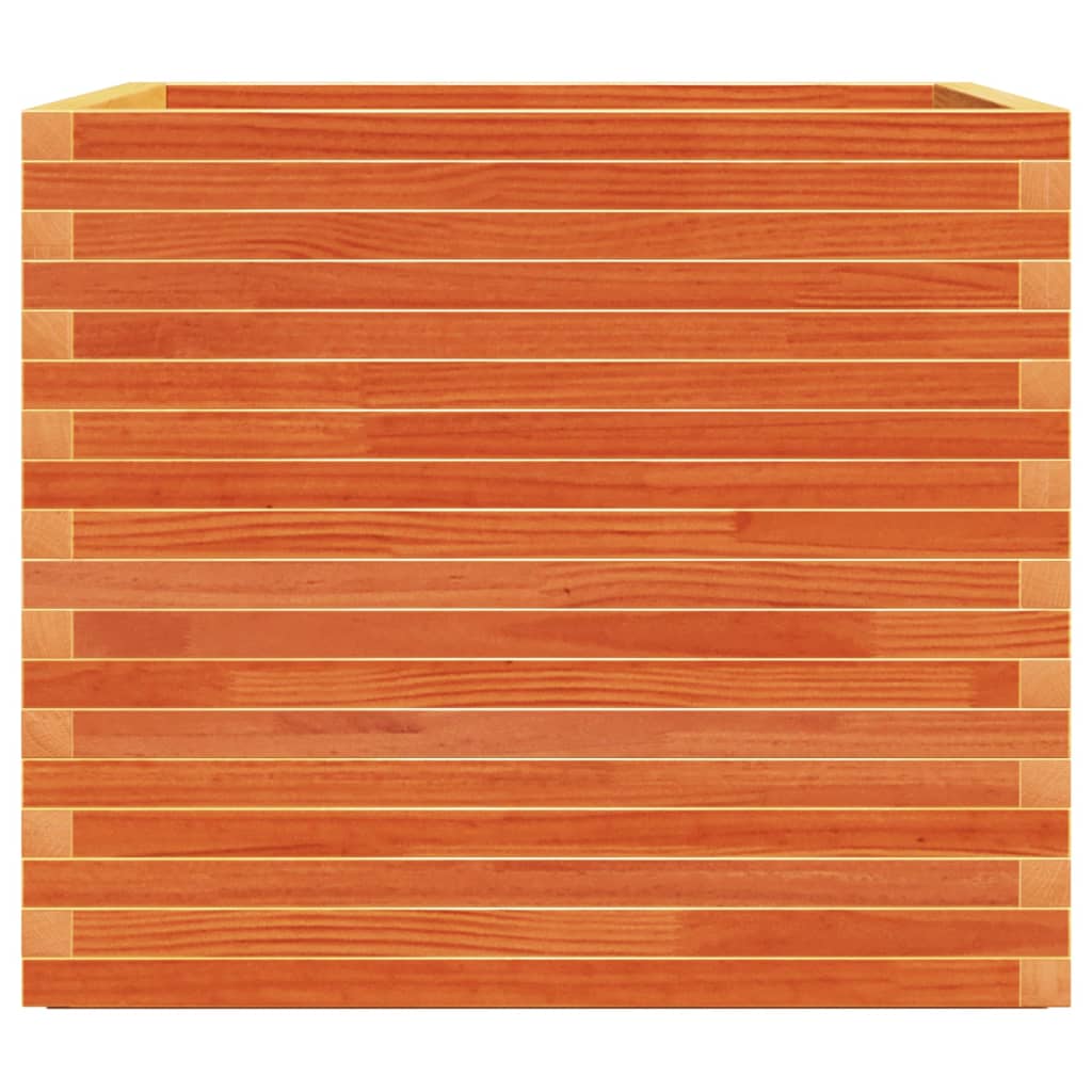 Garden Planter Wax Brown 80x80x72 cm Solid Wood Pine
