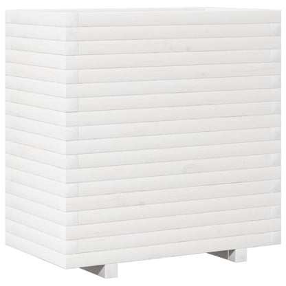 Garden Planter White 70x40x72 cm Solid Wood Pine