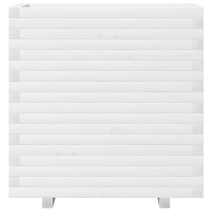 Garden Planter White 70x40x72 cm Solid Wood Pine