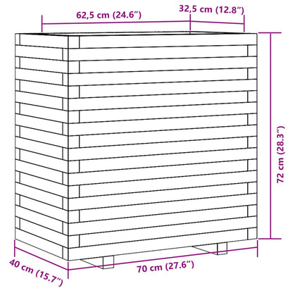 Garden Planter White 70x40x72 cm Solid Wood Pine