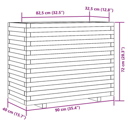 Garden Planter Wax Brown 90x40x72 cm Solid Wood Pine