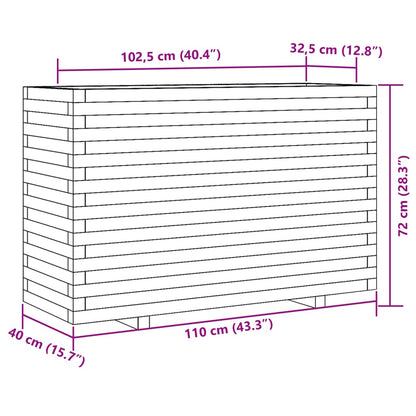 Garden Planter Wax Brown 110x40x72 cm Solid Wood Pine