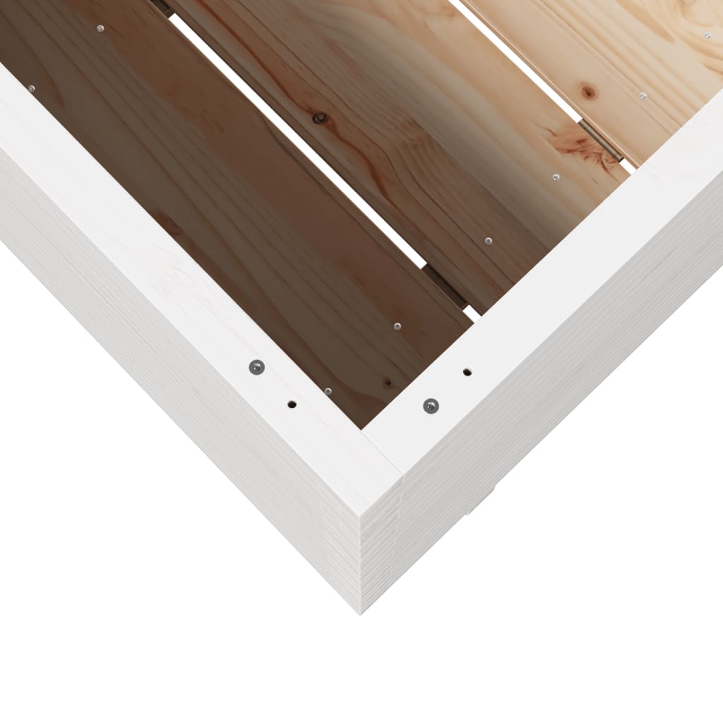 Garden Planter White 90x60x72 cm Solid Wood Pine