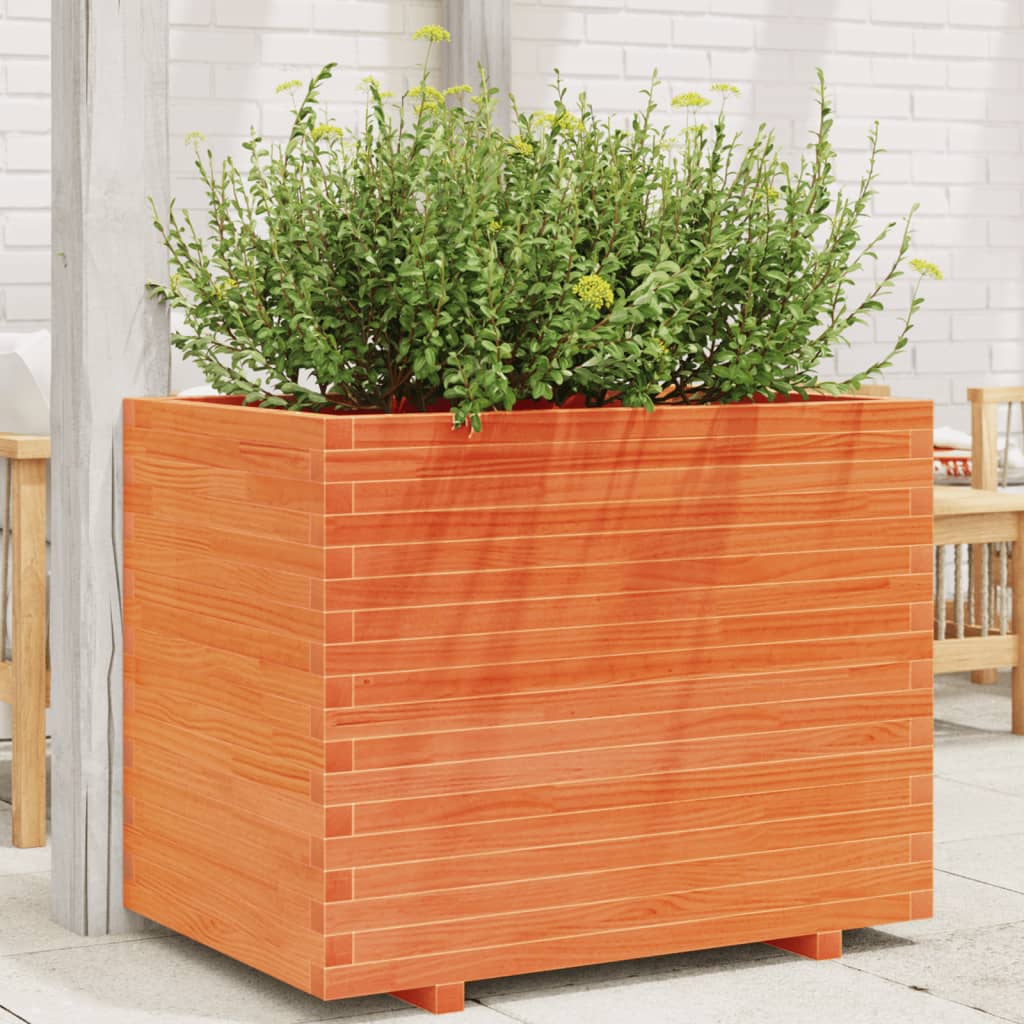 Garden Planter Wax Brown 90x60x72 cm Solid Wood Pine