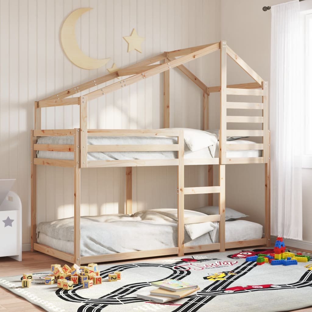 Bunk Bed without Mattress 90x200 cm Solid Wood Pine