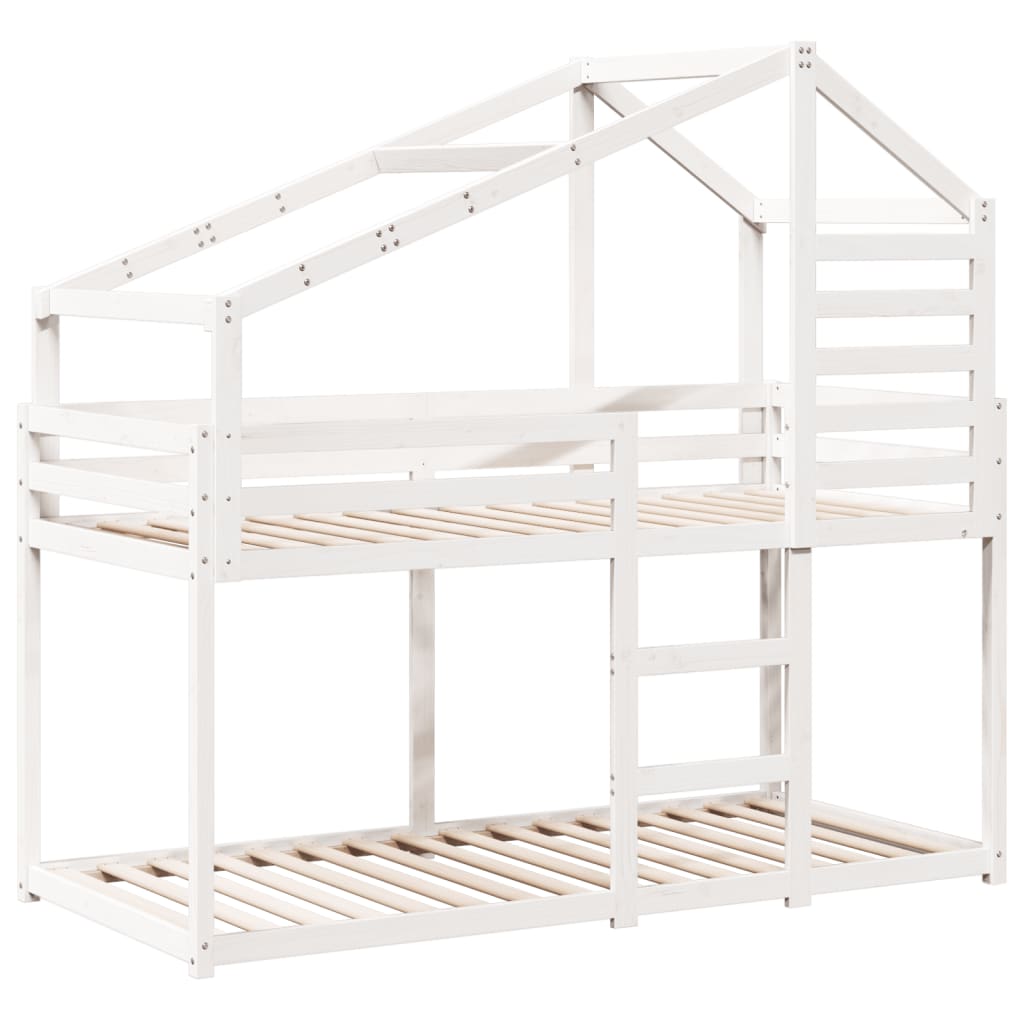 Bunk Bed without Mattress White 90x200 cm Solid Wood Pine