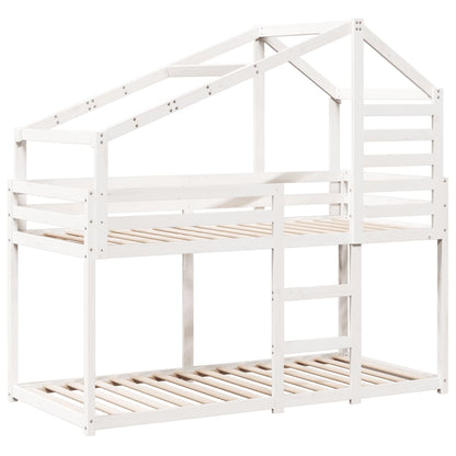 Bunk Bed without Mattress White 90x200 cm Solid Wood Pine