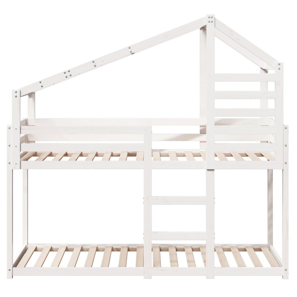 Bunk Bed without Mattress White 90x200 cm Solid Wood Pine