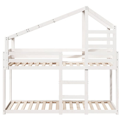 Bunk Bed without Mattress White 90x200 cm Solid Wood Pine