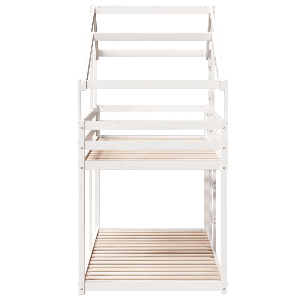 Bunk Bed without Mattress White 90x200 cm Solid Wood Pine