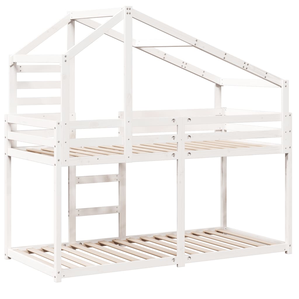 Bunk Bed without Mattress White 90x200 cm Solid Wood Pine