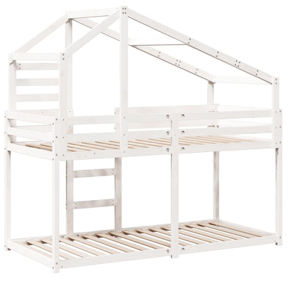 Bunk Bed without Mattress White 90x200 cm Solid Wood Pine