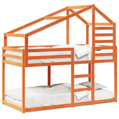 Bunk Bed without Mattress Wax Brown 90x190 cm Single Solid Wood Pine