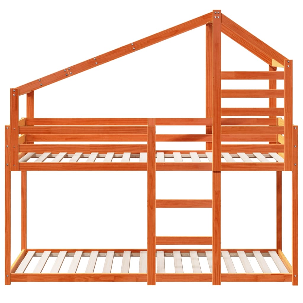 Bunk Bed without Mattress Wax Brown 90x190 cm Single Solid Wood Pine