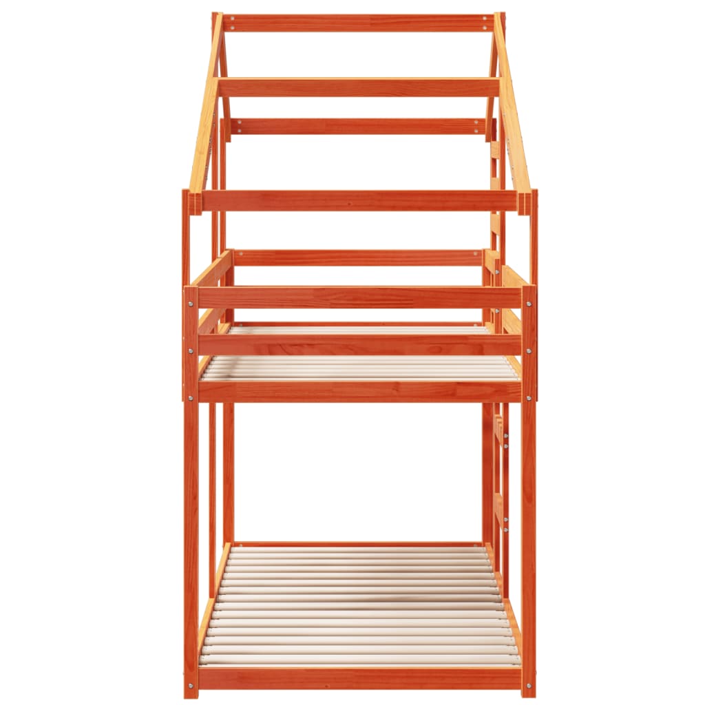 Bunk Bed without Mattress Wax Brown 90x190 cm Single Solid Wood Pine