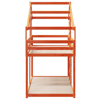 Bunk Bed without Mattress Wax Brown 90x190 cm Single Solid Wood Pine