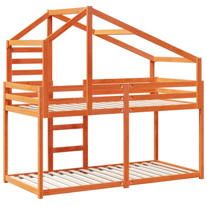 Bunk Bed without Mattress Wax Brown 90x190 cm Single Solid Wood Pine