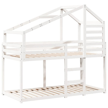 Bunk Bed without Mattress White 90x200 cm Solid Wood Pine