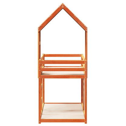 Bunk Bed without Mattress Wax Brown 80x200 cm Solid Wood Pine