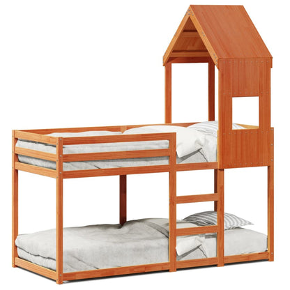Bunk Bed without Mattress Wax Brown 90x190 cm Single Solid Wood Pine
