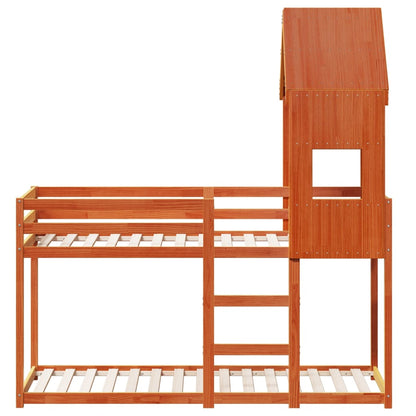 Bunk Bed without Mattress Wax Brown 90x190 cm Single Solid Wood Pine