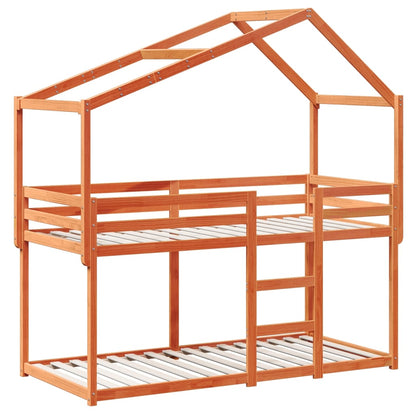 Bunk Bed without Mattress Wax Brown 90x200 cm Solid Wood Pine