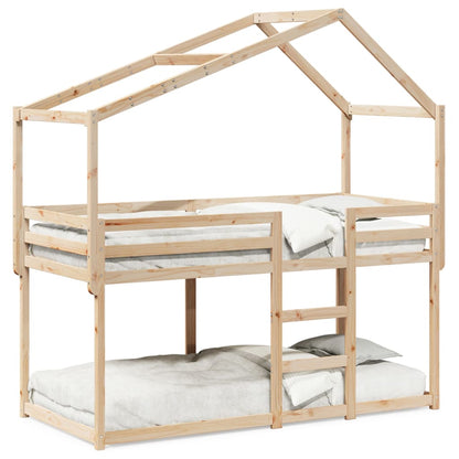 Bunk Bed | Natural wood colour | Solid pine wood (untreated) | 90x200 cm