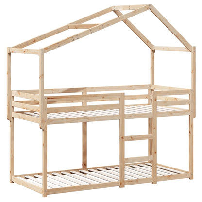 Bunk Bed | Natural wood colour | Solid pine wood (untreated) | 90x200 cm