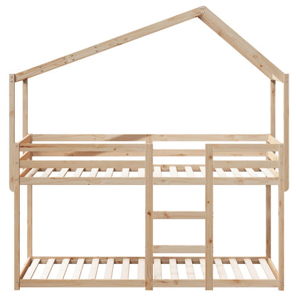 Bunk Bed | Natural wood colour | Solid pine wood (untreated) | 90x200 cm
