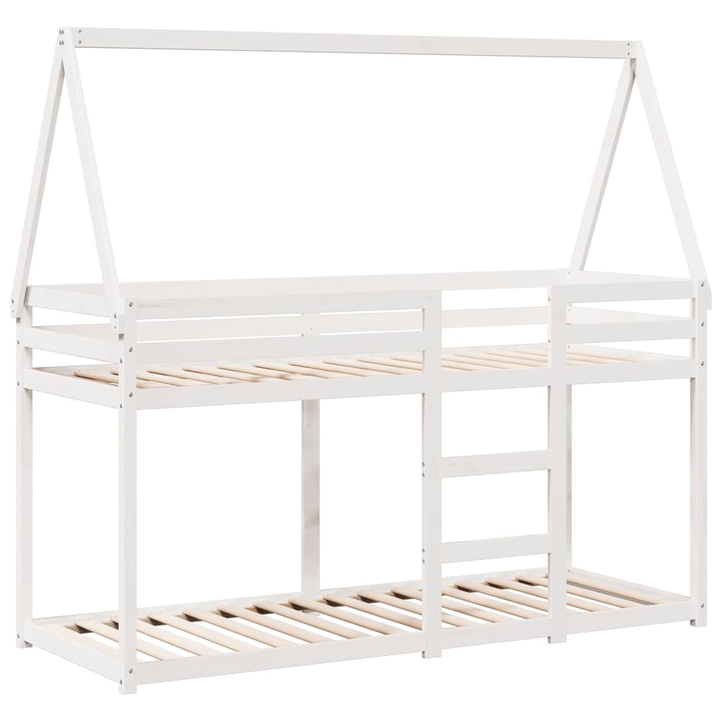 Bunk Bed without Mattress White 90x200 cm Solid Wood Pine