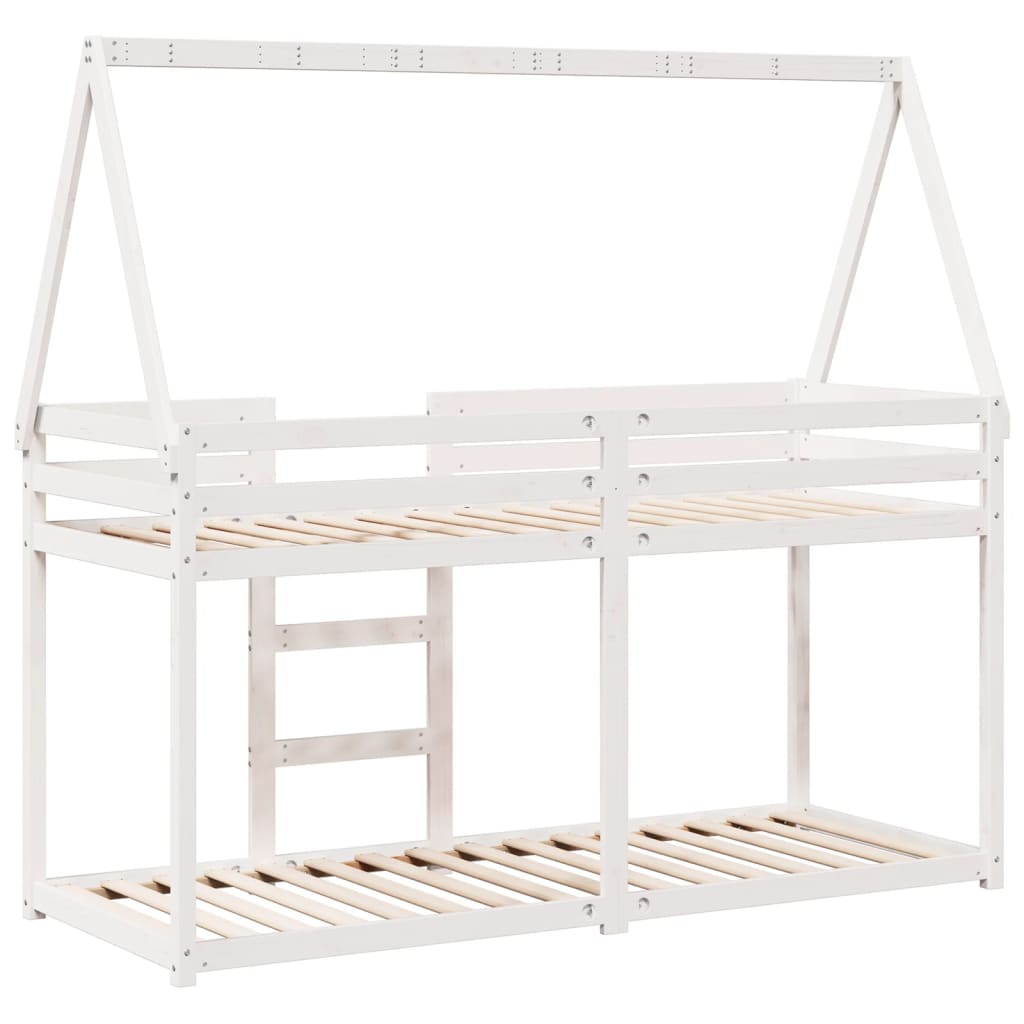 Bunk Bed without Mattress White 90x200 cm Solid Wood Pine