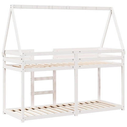 Bunk Bed without Mattress White 90x200 cm Solid Wood Pine