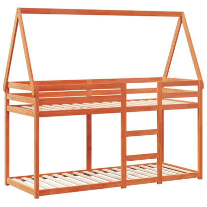 Bunk Bed without Mattress Wax Brown 90x200 cm Solid Wood Pine